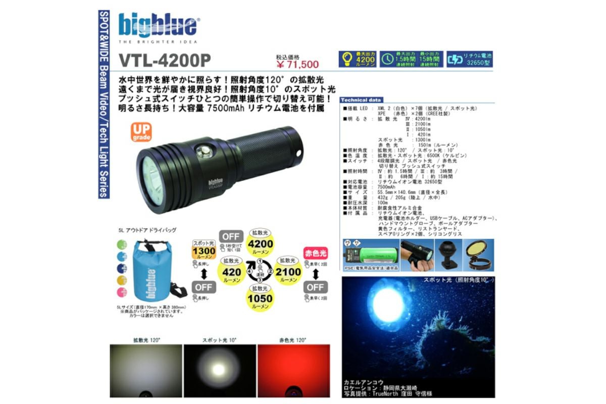 3/12まで！ 最終値引きしました！big blue水中ライト 2024最新ダイビング器材】Vol.3 bigblueから水中ライトとオプションの