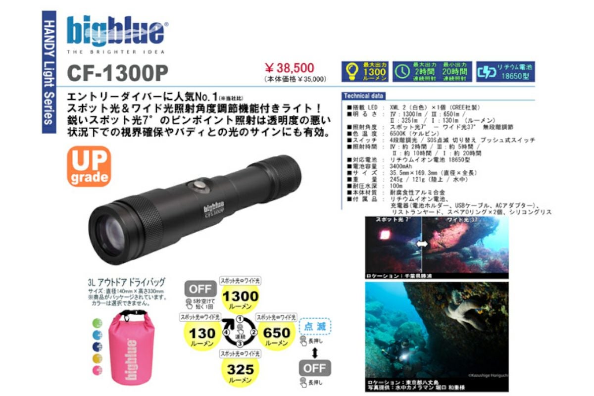 bigblue 水中ライト CF-1300P｜カメカメ