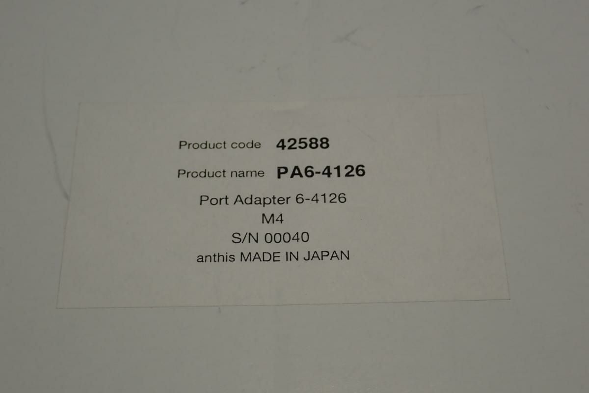 未使用品【アンティス / Anthis】ポートアダプター PA6-4126 #42588 M4ハウジング-M6ポート